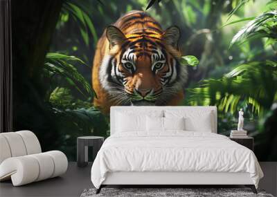 Tiger in the forest Wall mural