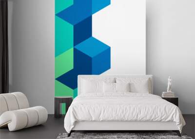 Creative mosaic hexagons leaflet illustration. Unique corporate brochure A4 vector design concept. Wall mural