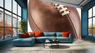 Classic old leather football background. Generative AI. Wall mural