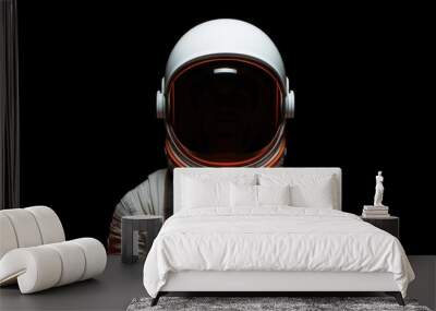 Portrait of astronaut suit isolated on dark background. Wall mural