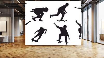 skateboard silhouette collection  Wall mural