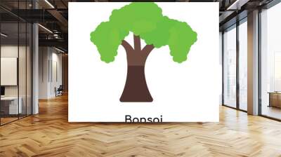 Bonsai icon vector sign and symbol isolated on white background, Bonsai logo concept Wall mural