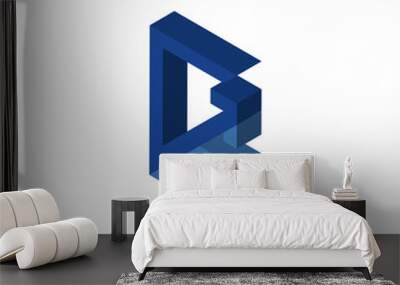 GE,EG isometric right top view 3D icon Wall mural