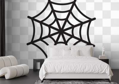 Spider web vector icon isolated on transparent background, Spider web logo design Wall mural