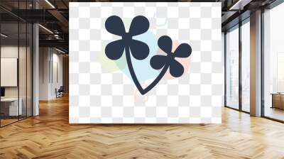 Two Flowers vector icon isolated on transparent background, Two Flowers logo design Wall mural