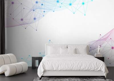 Global network connection. Global business. Social network communication. Internet technology. illustration Wall mural