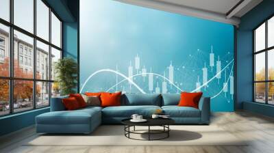 Stock market or forex trading graph. Chart in financial market vector illustration Abstract finance background Wall mural