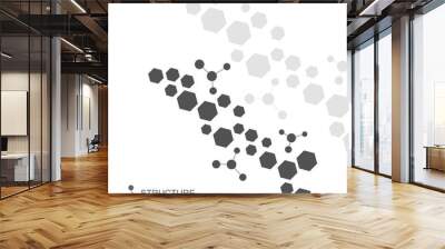 Structure molecule and communication Dna, atom, neurons. Science concept for your design. Connected lines with dots. Medical, technology, chemistry, science background. Vector illustration. Wall mural