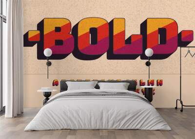 retro font 90's, 80's. typography design, simple bold style. vector abc alphabet Wall mural