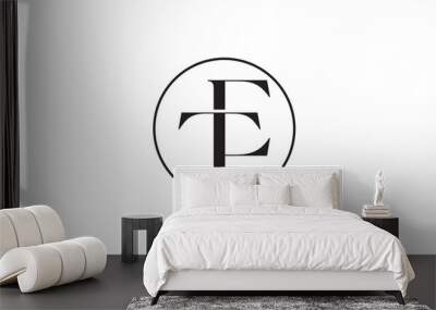 e t et te initial logo design vector, ET, TE Logo Monogram Design Wall mural