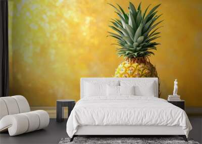 Pineapple on colorful background Wall mural