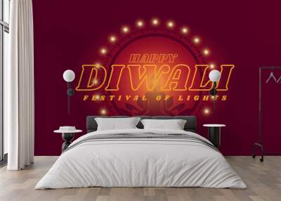 Diwali traditional festival congratulation banner design vector 2 Wall mural