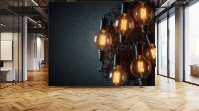 a chandelier with a bunch of lights hanging from it Wall mural