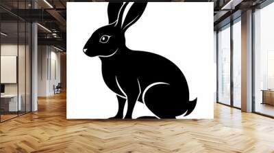 black rabbit silhouette Wall mural