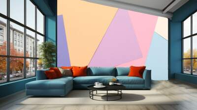 colored paper texture minimalism background. geometric shapes and lines Wall mural