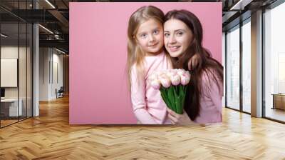 happy mother and daughter together Wall mural