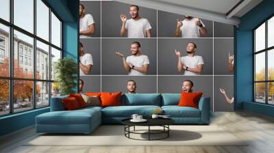 the portrait of the young bearded man Wall mural