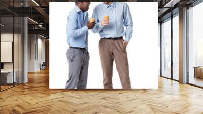 two businessman  drinking coffee Wall mural