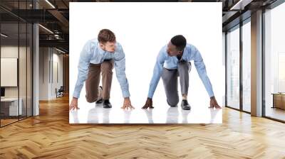 two businessmen on the start line Wall mural