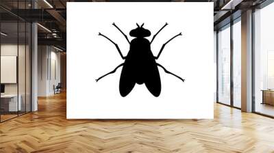 Fly Icon Silhouette Vector Illustration On White Background. Fly vector icon on white background. Flat vector fly icon symbol sign from modern animals collection for mobile concept and web apps design Wall mural