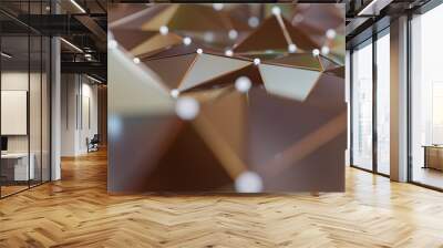 Abstract connection structure with connecting dots and lines - 3d rendering Wall mural