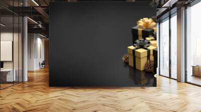 Christmas background with christmas gifts decoration - 3d rendering Wall mural