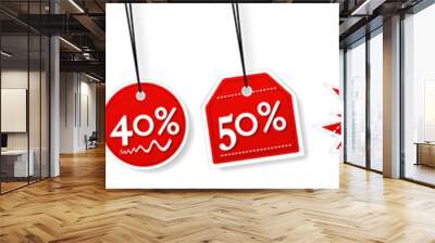 concept of percentage label for sales promotion Wall mural