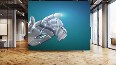 Cyborg robot hand on an uniform  background 3d rendering Wall mural