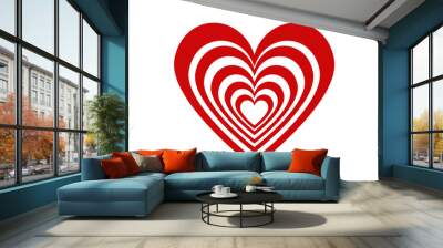 Heart love valentine romance symbol day shape red vector passion illustration valentines Wall mural