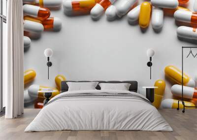 Medicine pill capsule health pills pharmacy drug drugs tablet white medication medical Wall mural