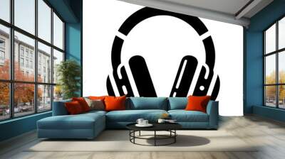 headphones icon on white background Wall mural