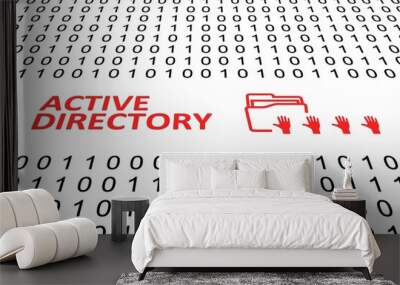 ACTIVE DIRECTORY concept binary code 3d illustration Wall mural