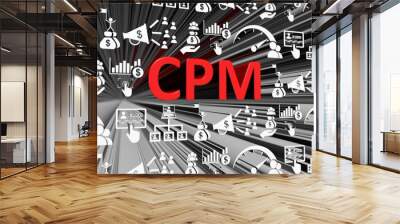 CPM concept blurred background 3d render illustration Wall mural