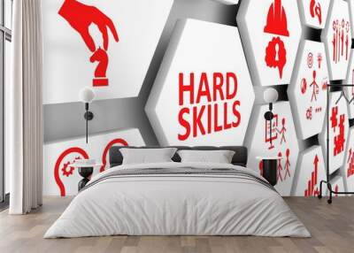 hard skills concept cell background 3d illustration Wall mural