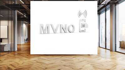 MVNO concept white background 3d render illustration Wall mural