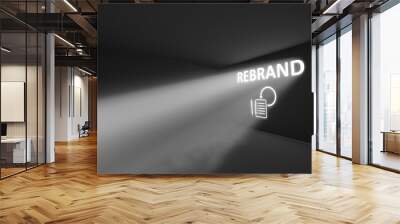 REBRAND rays volume light concept 3d illustration Wall mural