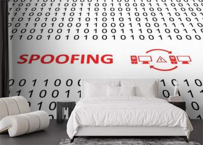 SPOOFING concept binary code 3d illustration Wall mural