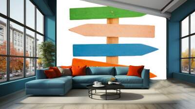 Colored arrows indicate directions Wall mural