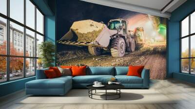 Frontal loader underground Wall mural