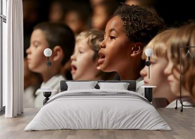 a group of children singing in a choir Wall mural