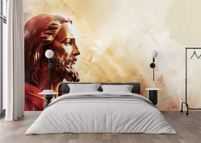 a painting of Jesus Wall mural