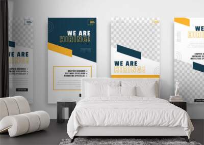 We are hiring job vacancy social media post banner design template with yellow color. We are hiring job vacancy square web banner design	
 Wall mural