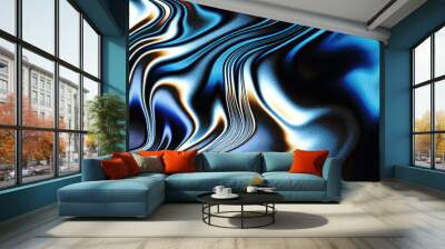 Dark Holographic Rainbow Holo Swirl Background Wall mural