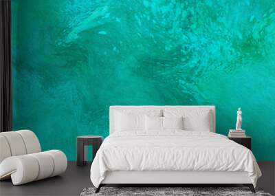 ocean watercolor marble texture cool light teal green sea background wavy abstract swirl backdrop Wall mural