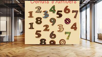 Chocolate Donuts Numbers Wall mural