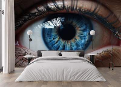 Blue eye close up Wall mural