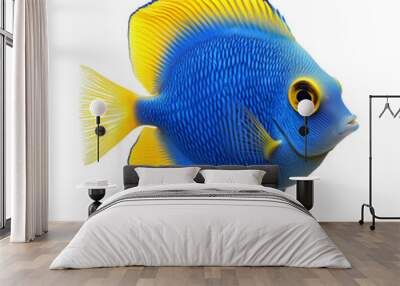 A blue tang fish isolated on transparent background Wall mural