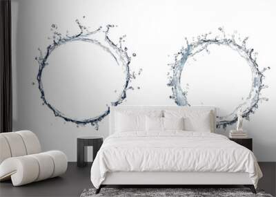 Dynamic water splash rings captured against a transparent background showcasing the beauty of fluid motion Wall mural