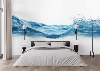 Soft blue waves undulate beneath the surface, creating a serene atmosphere in a tranquil swimming pool setting Wall mural