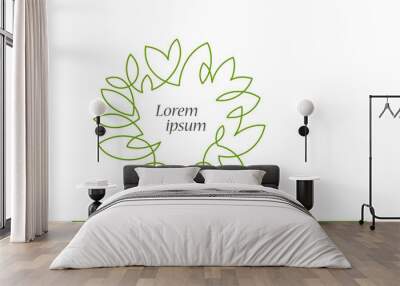 tree round one line text Wall mural